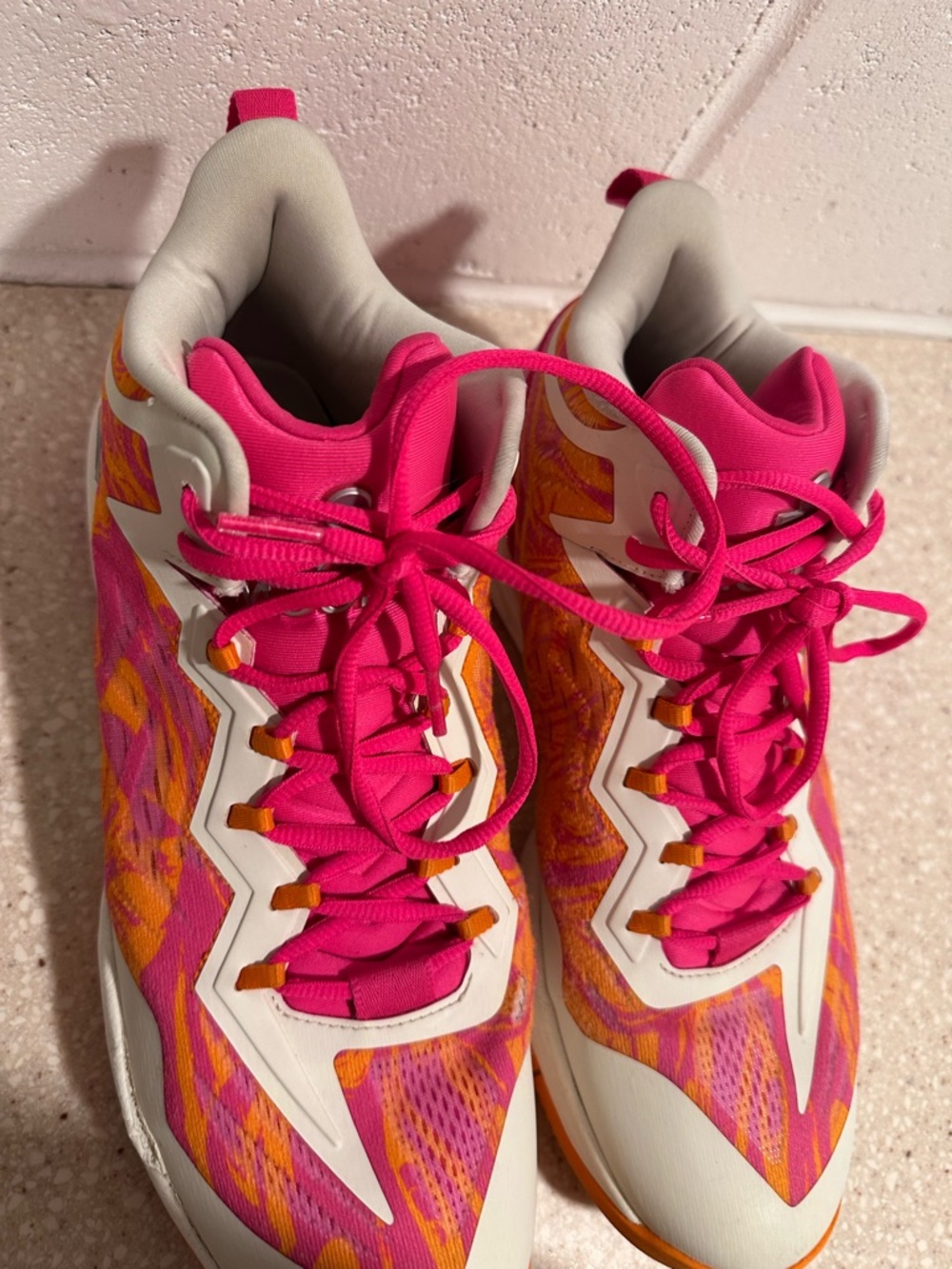 Moolah Neovolt Pro V2 Pink Orange White Basketball Shoes Women's Size 11 GUC - Picture 6 of 16